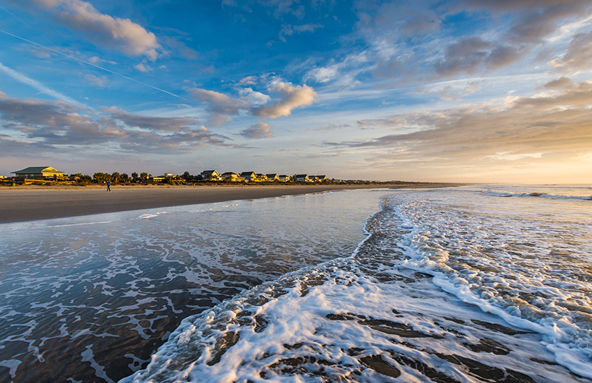 Premier beach vacation spot in the summer is Isle of Palm in South Carolina