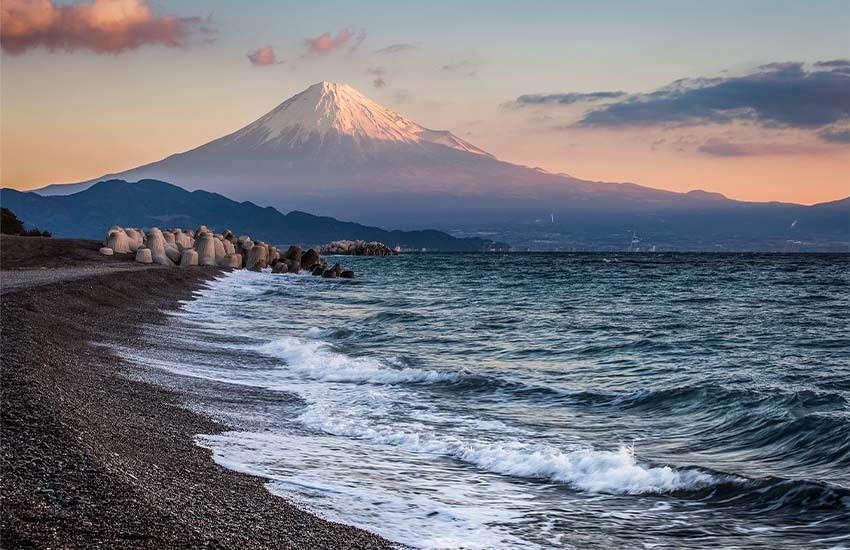 Black sand beaches
